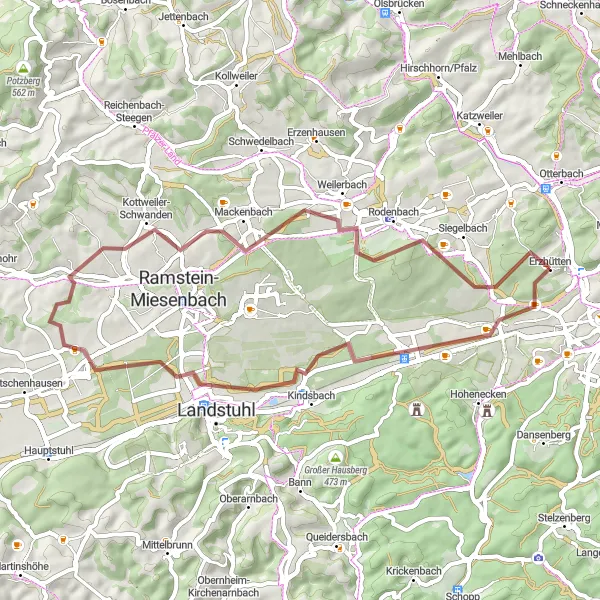 Karten-Miniaturansicht der Radinspiration "Natur und Idylle erleben" in Rheinhessen-Pfalz, Germany. Erstellt vom Tarmacs.app-Routenplaner für Radtouren