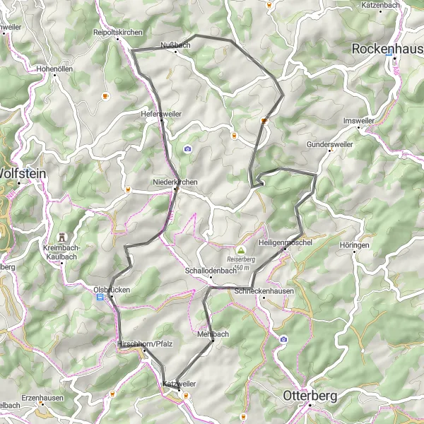Karten-Miniaturansicht der Radinspiration "Kleine Entdeckungstour durch Rheinhessen-Pfalz" in Rheinhessen-Pfalz, Germany. Erstellt vom Tarmacs.app-Routenplaner für Radtouren