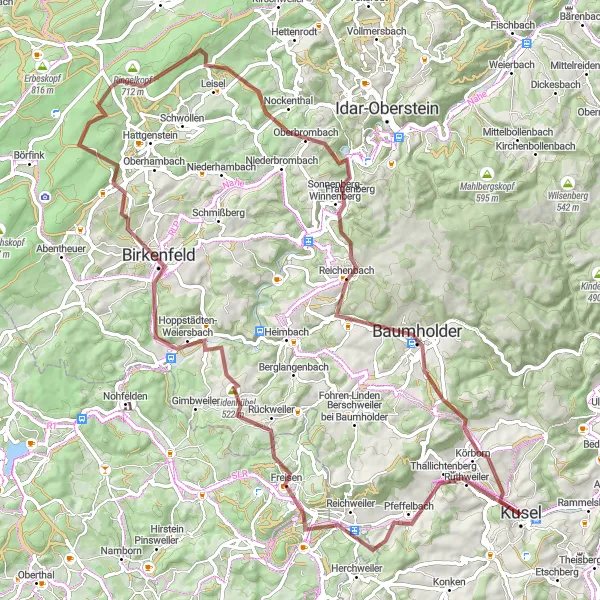 Karten-Miniaturansicht der Radinspiration "Gravel-Tour um Sparrenberg und Frauenberg" in Rheinhessen-Pfalz, Germany. Erstellt vom Tarmacs.app-Routenplaner für Radtouren