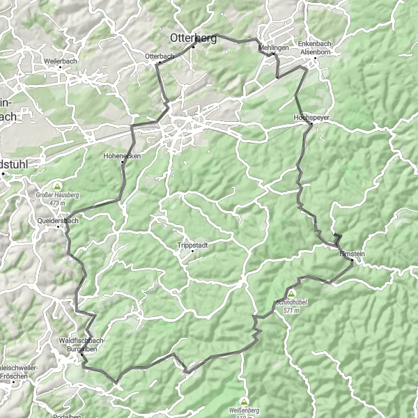 Karten-Miniaturansicht der Radinspiration "Erleben Sie die Geschichte von Rheinhessen-Pfalz" in Rheinhessen-Pfalz, Germany. Erstellt vom Tarmacs.app-Routenplaner für Radtouren