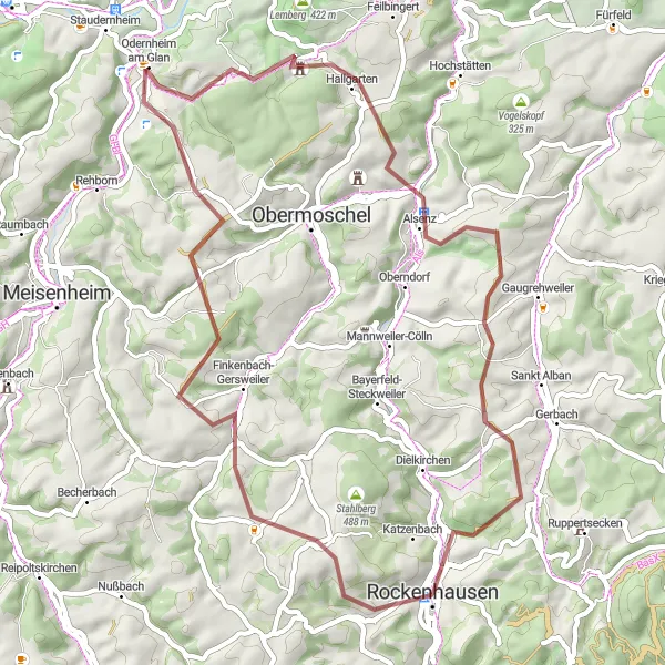 Karten-Miniaturansicht der Radinspiration "Abenteuer auf Schotterwegen" in Rheinhessen-Pfalz, Germany. Erstellt vom Tarmacs.app-Routenplaner für Radtouren