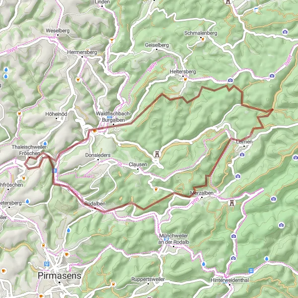 Karten-Miniaturansicht der Radinspiration "Panoramische Ausblicke und Historie" in Rheinhessen-Pfalz, Germany. Erstellt vom Tarmacs.app-Routenplaner für Radtouren