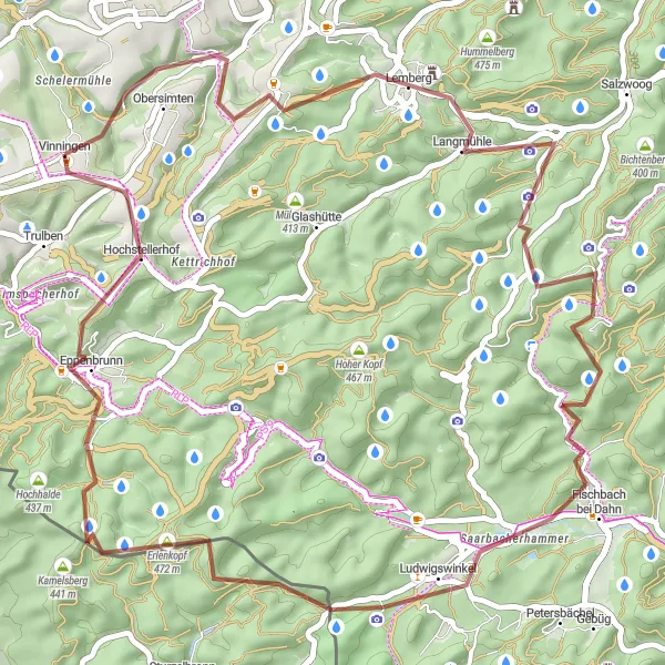 Karten-Miniaturansicht der Radinspiration "Abenteuerliche Gravel-Tour durch Rheinhessen-Pfalz" in Rheinhessen-Pfalz, Germany. Erstellt vom Tarmacs.app-Routenplaner für Radtouren