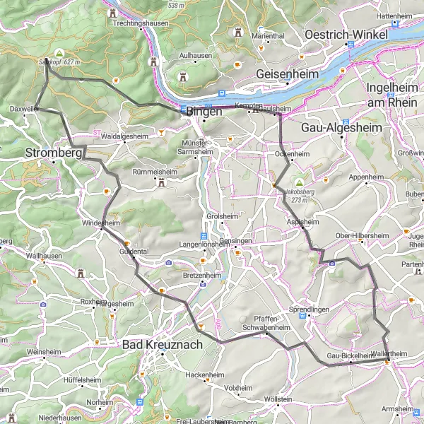 Karten-Miniaturansicht der Radinspiration "Entdeckungsreise entlang des Rheins und durch die Pfalz" in Rheinhessen-Pfalz, Germany. Erstellt vom Tarmacs.app-Routenplaner für Radtouren