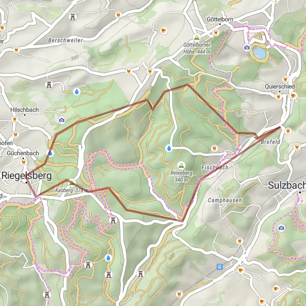 Map miniature of "Short Gravel Adventure" cycling inspiration in Saarland, Germany. Generated by Tarmacs.app cycling route planner