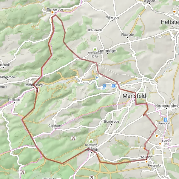 Karten-Miniaturansicht der Radinspiration "Panoramablicke um Ahlsdorf" in Sachsen-Anhalt, Germany. Erstellt vom Tarmacs.app-Routenplaner für Radtouren