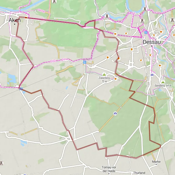 Karten-Miniaturansicht der Radinspiration "Magdeburg und Umgebung" in Sachsen-Anhalt, Germany. Erstellt vom Tarmacs.app-Routenplaner für Radtouren