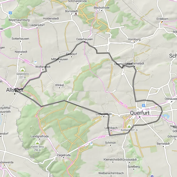 Map miniature of "Historic Road Tour" cycling inspiration in Sachsen-Anhalt, Germany. Generated by Tarmacs.app cycling route planner