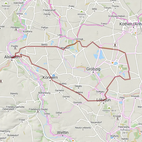 Karten-Miniaturansicht der Radinspiration "Entspannte Route nach Piethen" in Sachsen-Anhalt, Germany. Erstellt vom Tarmacs.app-Routenplaner für Radtouren