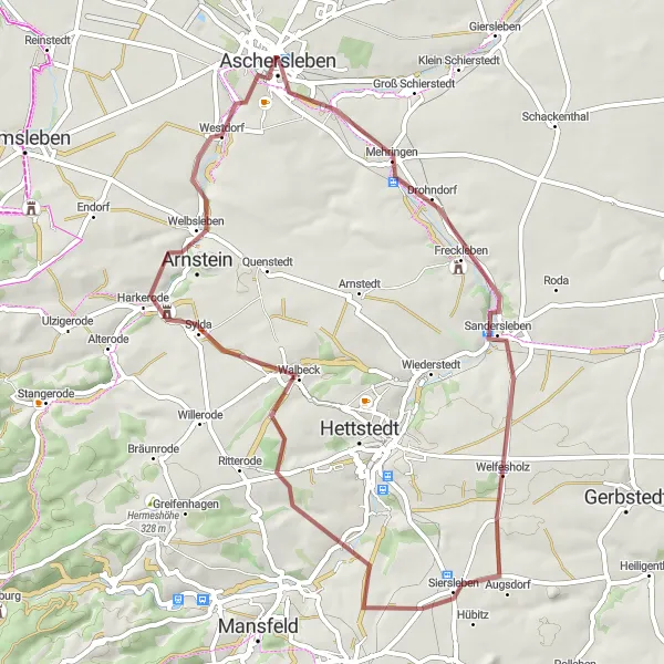 Karten-Miniaturansicht der Radinspiration "Aschersleben und Umgebung Abenteuer" in Sachsen-Anhalt, Germany. Erstellt vom Tarmacs.app-Routenplaner für Radtouren