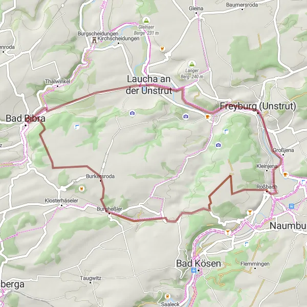 Map miniature of "Hills and Castles Gravel Ride" cycling inspiration in Sachsen-Anhalt, Germany. Generated by Tarmacs.app cycling route planner