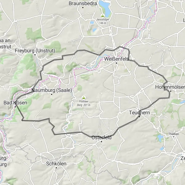 Map miniature of "Teuchern Exploration" cycling inspiration in Sachsen-Anhalt, Germany. Generated by Tarmacs.app cycling route planner