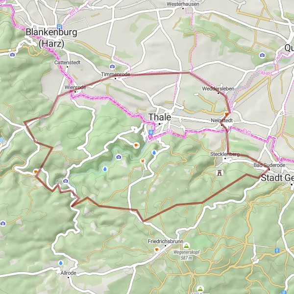 Map miniature of "Off-road Adventure" cycling inspiration in Sachsen-Anhalt, Germany. Generated by Tarmacs.app cycling route planner