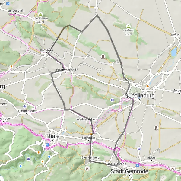 Map miniature of "Lästerberg Loop" cycling inspiration in Sachsen-Anhalt, Germany. Generated by Tarmacs.app cycling route planner