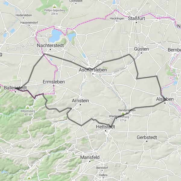 Karten-Miniaturansicht der Radinspiration "Rundweg von Ballenstedt nach Friedrichshohenberg" in Sachsen-Anhalt, Germany. Erstellt vom Tarmacs.app-Routenplaner für Radtouren