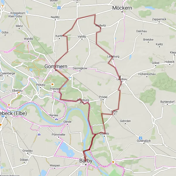Karten-Miniaturansicht der Radinspiration "Die Wallwitz-Entdeckungstour" in Sachsen-Anhalt, Germany. Erstellt vom Tarmacs.app-Routenplaner für Radtouren