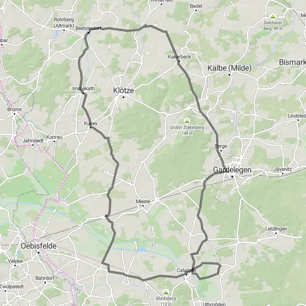 Map miniature of "Magical Nature Tour" cycling inspiration in Sachsen-Anhalt, Germany. Generated by Tarmacs.app cycling route planner