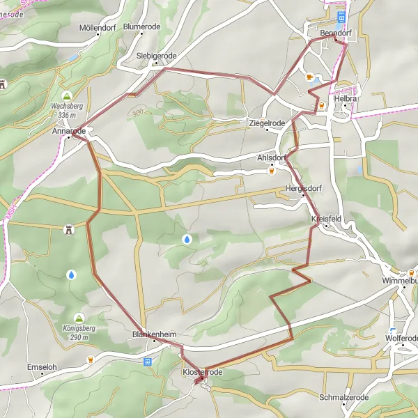 Karten-Miniaturansicht der Radinspiration "Gravel-Tour durch Benndorf und Umgebung" in Sachsen-Anhalt, Germany. Erstellt vom Tarmacs.app-Routenplaner für Radtouren
