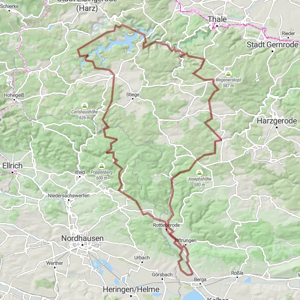 Karten-Miniaturansicht der Radinspiration "Abenteuertour durch den Harz und Stolberg" in Sachsen-Anhalt, Germany. Erstellt vom Tarmacs.app-Routenplaner für Radtouren