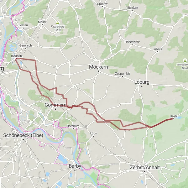 Karten-Miniaturansicht der Radinspiration "Entdeckungstour durch die Region" in Sachsen-Anhalt, Germany. Erstellt vom Tarmacs.app-Routenplaner für Radtouren