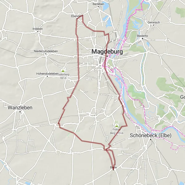 Karten-Miniaturansicht der Radinspiration "Rundtour durch Magdeburgs grüne Oase" in Sachsen-Anhalt, Germany. Erstellt vom Tarmacs.app-Routenplaner für Radtouren