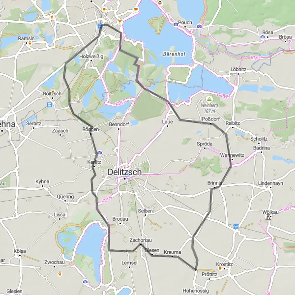 Karten-Miniaturansicht der Radinspiration "Die Zschortau-Route" in Sachsen-Anhalt, Germany. Erstellt vom Tarmacs.app-Routenplaner für Radtouren