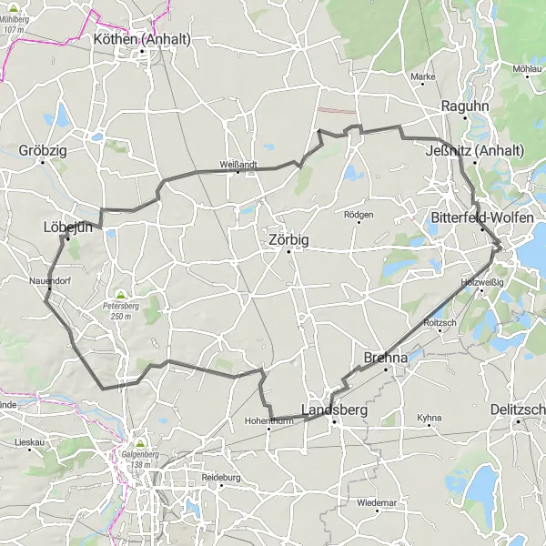 Karten-Miniaturansicht der Radinspiration "Die Muldeauenroute" in Sachsen-Anhalt, Germany. Erstellt vom Tarmacs.app-Routenplaner für Radtouren