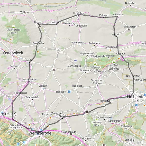 Map miniature of "Castle Tour" cycling inspiration in Sachsen-Anhalt, Germany. Generated by Tarmacs.app cycling route planner