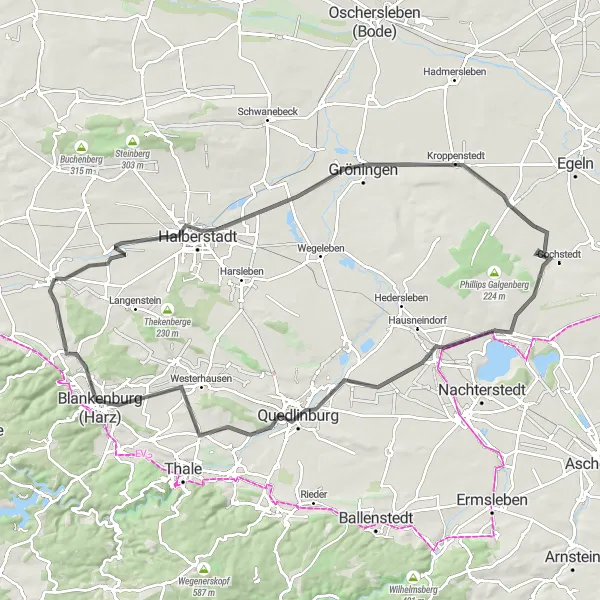 Karten-Miniaturansicht der Radinspiration "Roadtrip durch den Harz" in Sachsen-Anhalt, Germany. Erstellt vom Tarmacs.app-Routenplaner für Radtouren