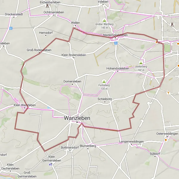 Map miniature of "Bottmersdorf Route" cycling inspiration in Sachsen-Anhalt, Germany. Generated by Tarmacs.app cycling route planner