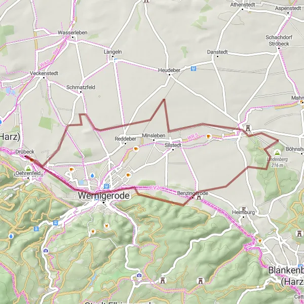 Karten-Miniaturansicht der Radinspiration "Naturschönheiten und Dorfidylle" in Sachsen-Anhalt, Germany. Erstellt vom Tarmacs.app-Routenplaner für Radtouren