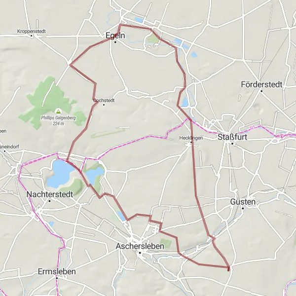 Karten-Miniaturansicht der Radinspiration "Rundtour von Egeln nach Hakeborn" in Sachsen-Anhalt, Germany. Erstellt vom Tarmacs.app-Routenplaner für Radtouren