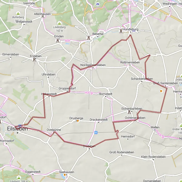 Karten-Miniaturansicht der Radinspiration "Rund um Eilsleben 2" in Sachsen-Anhalt, Germany. Erstellt vom Tarmacs.app-Routenplaner für Radtouren