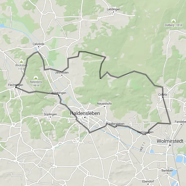 Map miniature of "Scenic Tour through Sachsen-Anhalt" cycling inspiration in Sachsen-Anhalt, Germany. Generated by Tarmacs.app cycling route planner