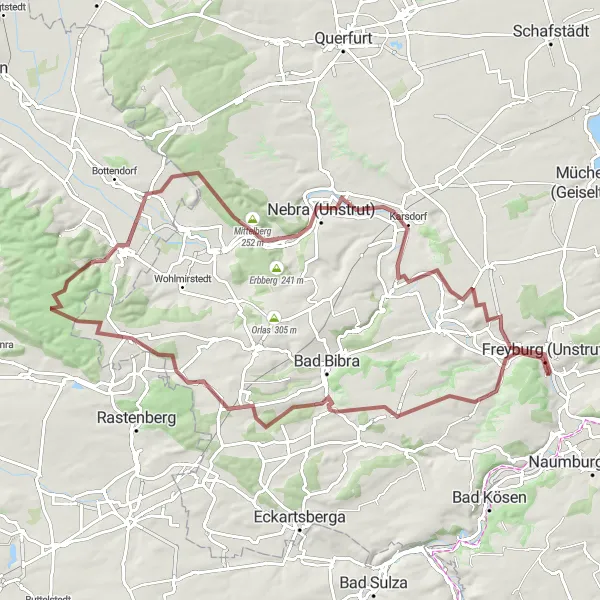 Karten-Miniaturansicht der Radinspiration "Freyburg - Balgstädt Rundfahrroute" in Sachsen-Anhalt, Germany. Erstellt vom Tarmacs.app-Routenplaner für Radtouren