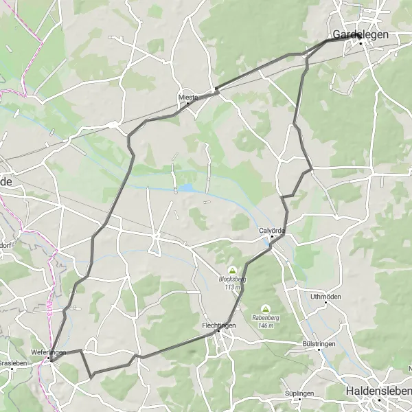 Map miniature of "The Ultimate Challenge" cycling inspiration in Sachsen-Anhalt, Germany. Generated by Tarmacs.app cycling route planner