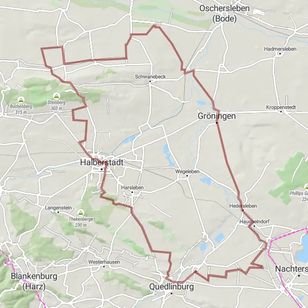Karten-Miniaturansicht der Radinspiration "Abenteuerliche Gravel-Tour" in Sachsen-Anhalt, Germany. Erstellt vom Tarmacs.app-Routenplaner für Radtouren