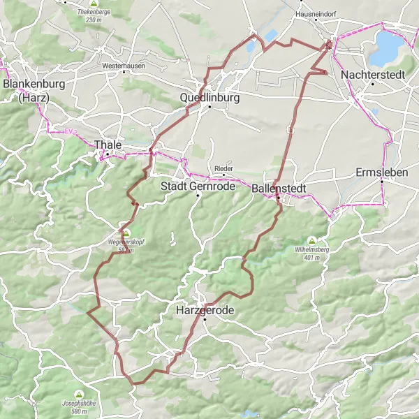 Karten-Miniaturansicht der Radinspiration "Tour de Harz und Harzvorland" in Sachsen-Anhalt, Germany. Erstellt vom Tarmacs.app-Routenplaner für Radtouren