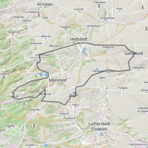 Karten-Miniaturansicht der Radinspiration "Malermisches Sachsen-Anhalt" in Sachsen-Anhalt, Germany. Erstellt vom Tarmacs.app-Routenplaner für Radtouren