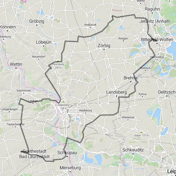 Karten-Miniaturansicht der Radinspiration "Epische Road-Tour durch Sachsen-Anhalt" in Sachsen-Anhalt, Germany. Erstellt vom Tarmacs.app-Routenplaner für Radtouren