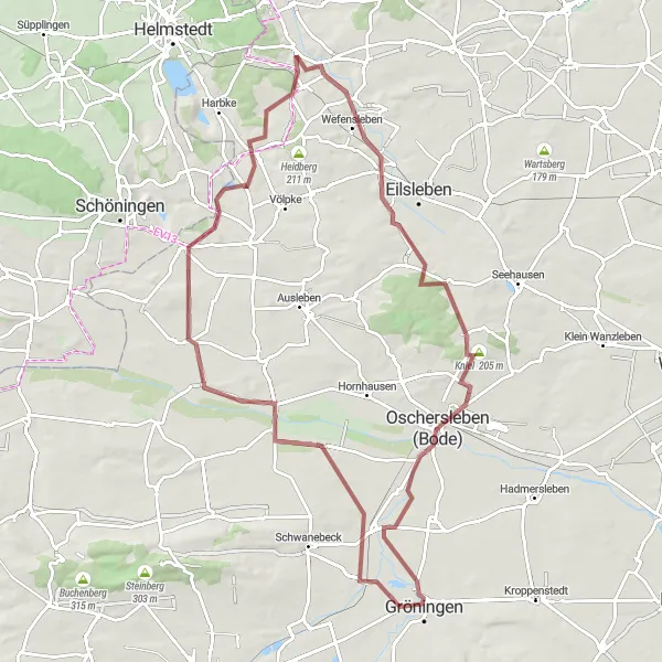 Karten-Miniaturansicht der Radinspiration "Abenteuerliche Pfade: Gröningen und Umgebung erkunden" in Sachsen-Anhalt, Germany. Erstellt vom Tarmacs.app-Routenplaner für Radtouren