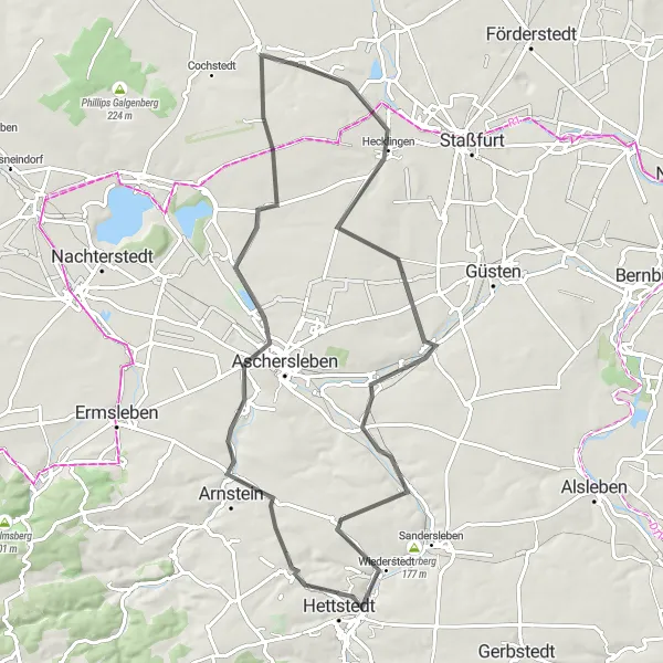 Karten-Miniaturansicht der Radinspiration "Seen und Berge Tour" in Sachsen-Anhalt, Germany. Erstellt vom Tarmacs.app-Routenplaner für Radtouren