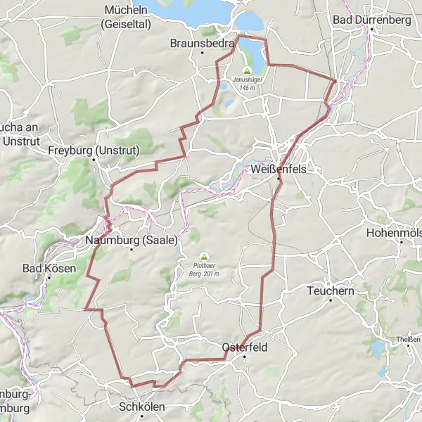 Karten-Miniaturansicht der Radinspiration "Sonnenobservatorium und Teiche Tour" in Sachsen-Anhalt, Germany. Erstellt vom Tarmacs.app-Routenplaner für Radtouren