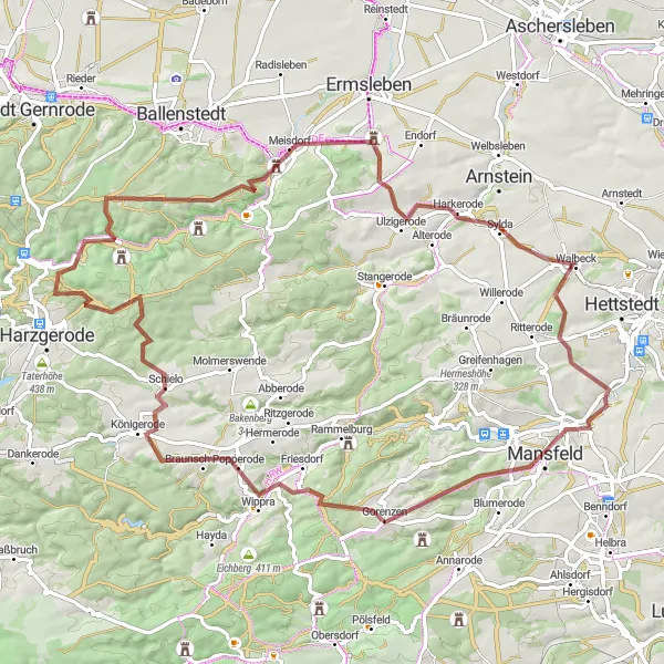 Karten-Miniaturansicht der Radinspiration "Abenteuer in Anhalt" in Sachsen-Anhalt, Germany. Erstellt vom Tarmacs.app-Routenplaner für Radtouren