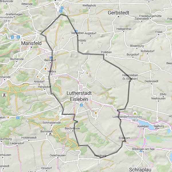 Map miniature of "The Cultural Road Ride" cycling inspiration in Sachsen-Anhalt, Germany. Generated by Tarmacs.app cycling route planner