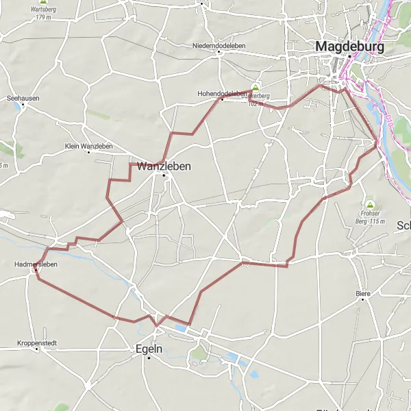 Karten-Miniaturansicht der Radinspiration "Hadmersleben und Umgebung erkunden" in Sachsen-Anhalt, Germany. Erstellt vom Tarmacs.app-Routenplaner für Radtouren