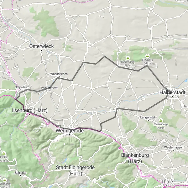 Karten-Miniaturansicht der Radinspiration "Derenburg - Wasserleben Rundweg" in Sachsen-Anhalt, Germany. Erstellt vom Tarmacs.app-Routenplaner für Radtouren