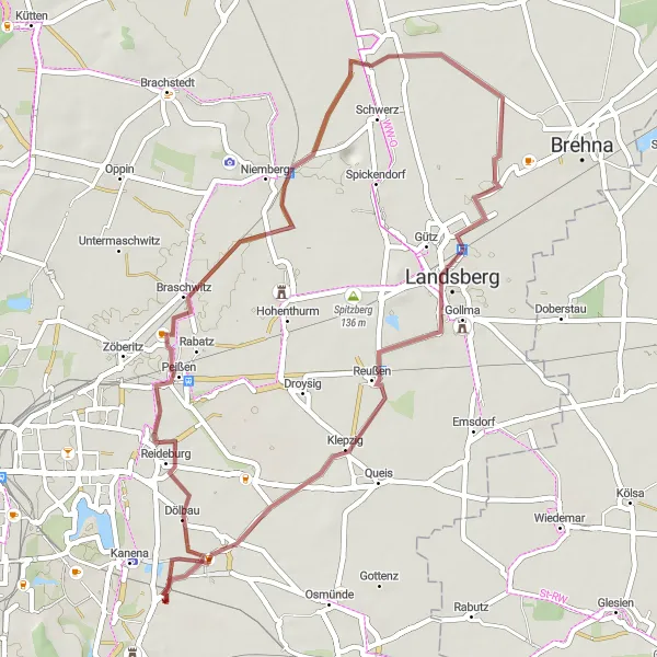 Map miniature of "Discovering the Scenic Beauty of Stichelsdorf" cycling inspiration in Sachsen-Anhalt, Germany. Generated by Tarmacs.app cycling route planner