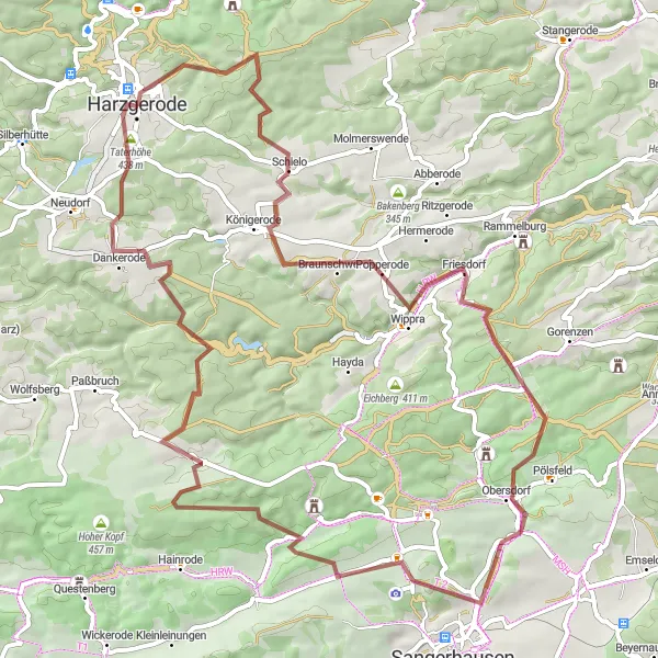 Karten-Miniaturansicht der Radinspiration "Harzgerode - Rund um den Harz" in Sachsen-Anhalt, Germany. Erstellt vom Tarmacs.app-Routenplaner für Radtouren