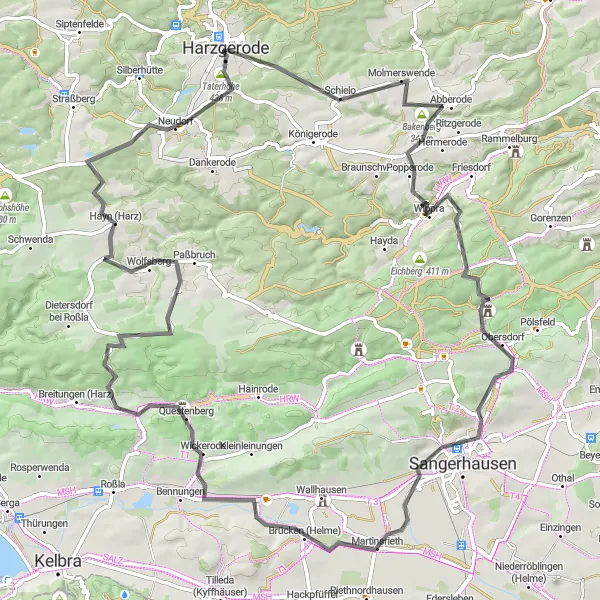 Karten-Miniaturansicht der Radinspiration "Road-Tour durch den Harz" in Sachsen-Anhalt, Germany. Erstellt vom Tarmacs.app-Routenplaner für Radtouren
